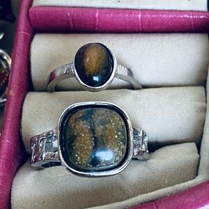 New Silver and Brown Women's Ring Bundle